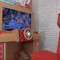 日本玩家用纸板制作真人比例Switch马里奥赛车