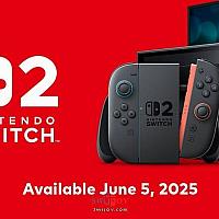 Switch 2将于2025年6月5日发售
