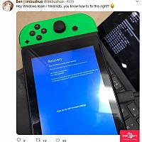 怕是要玩坏 Switch开始跑WIN10并成功蓝屏