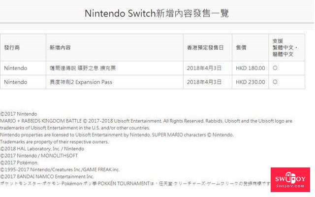 任天堂香港eShop4月3日正式上线 开放下载名单已公布 价格普遍感人