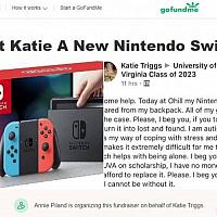 美国大学生Switch被盗 同学众筹为其再买一台